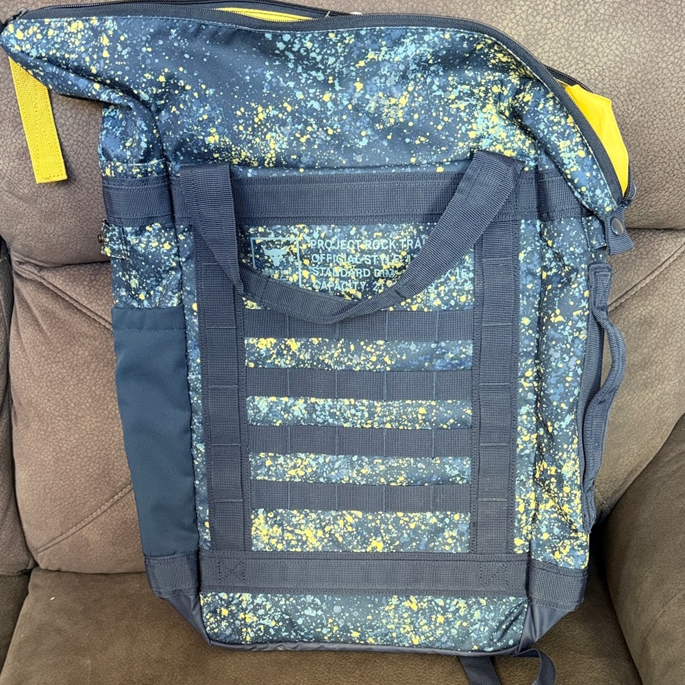 Under Armour Blue and Yellow Speckled Backpack
